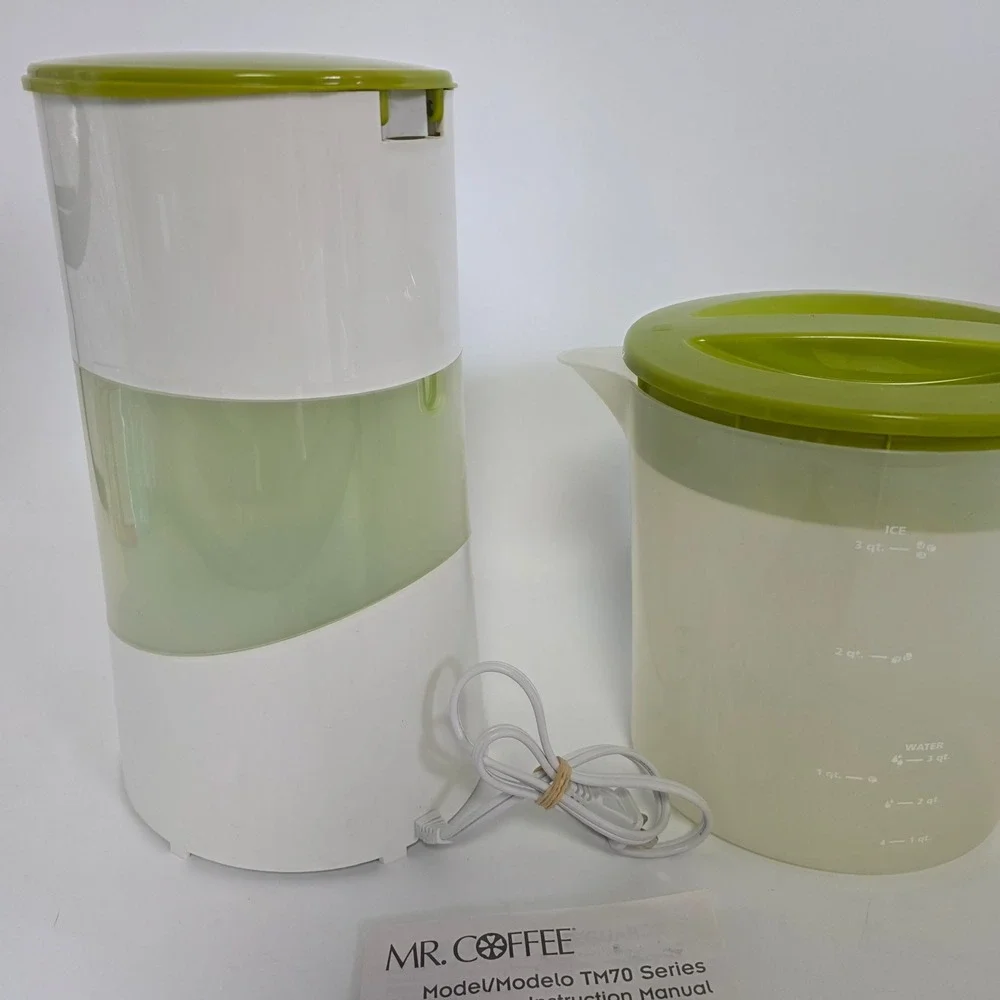Mr Coffee Iced Tea Maker 3 Quart White Green Pitcher Brewing System 3 Qt green